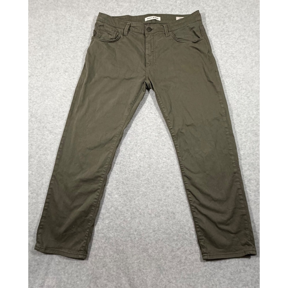 Mavi Jeans Zach‎ Pants Mens 34 Olive Green Straight Leg Twill Trousers